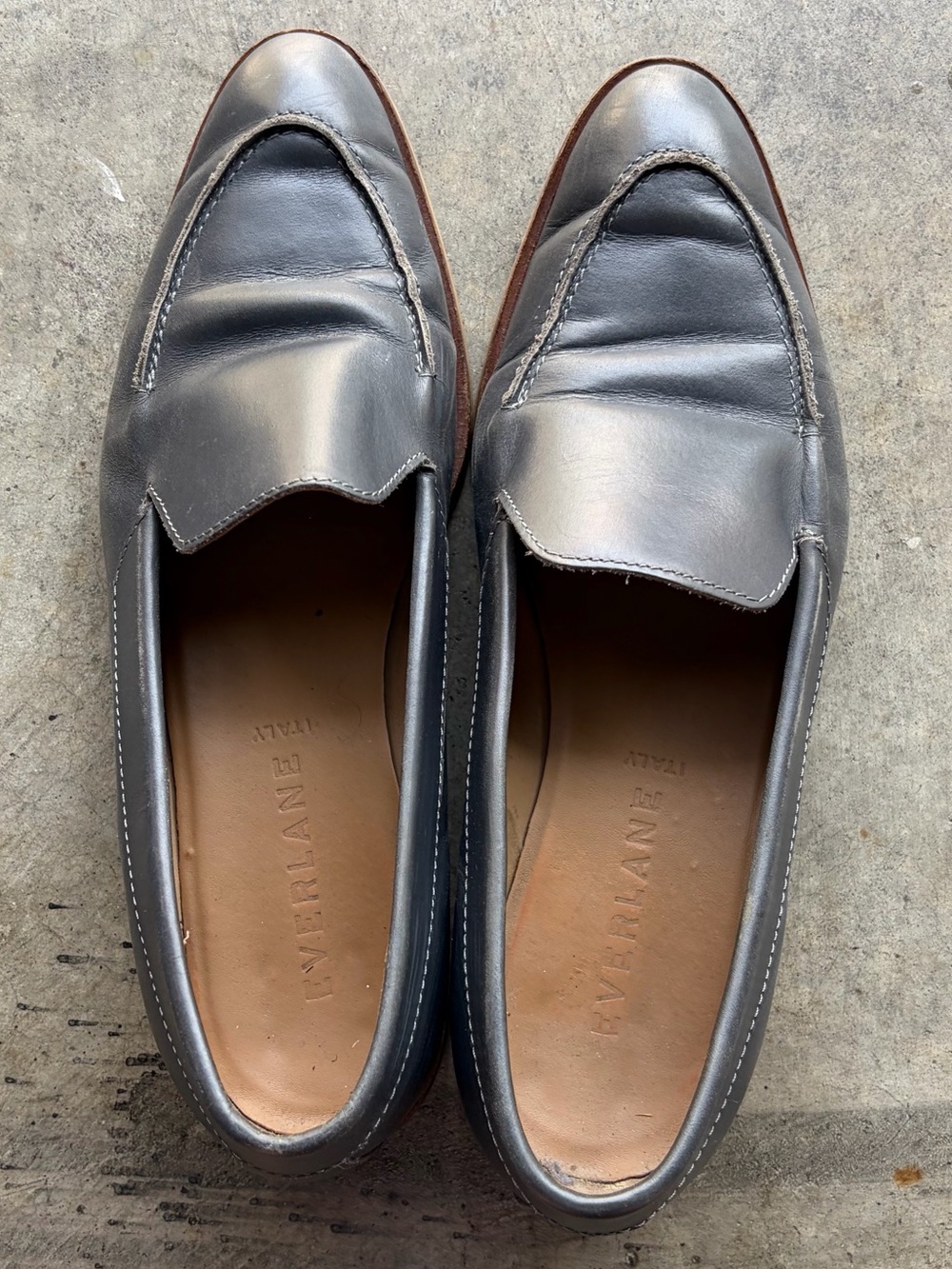 Everlane Women's Grey The Modern Loafer Italian Leather - Picture 4 of 7